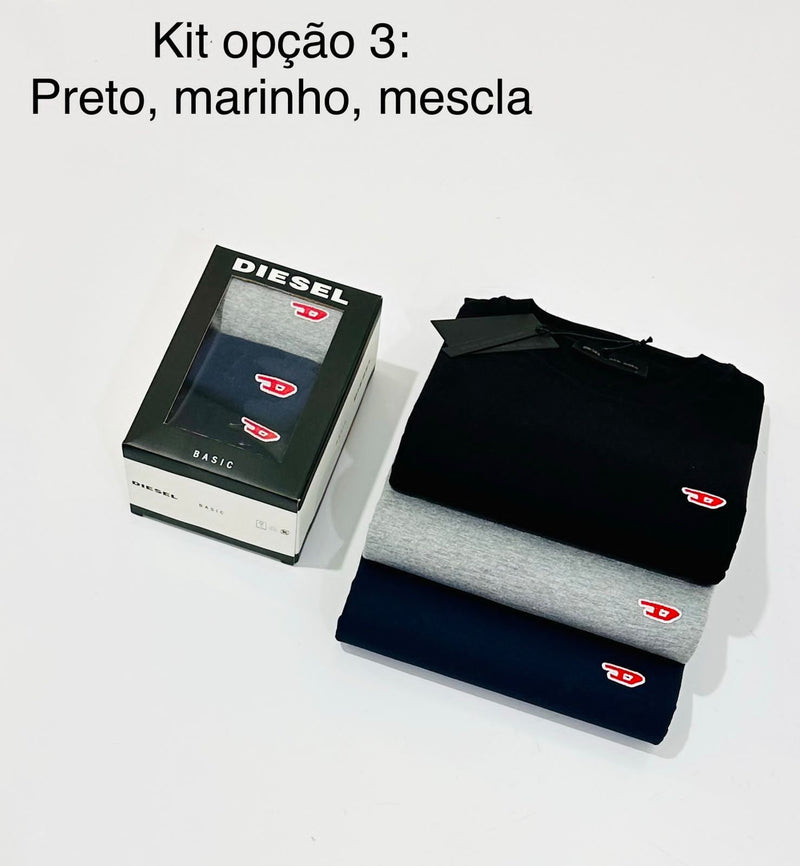 Kit 3 Camisetas Diesel Básicas
