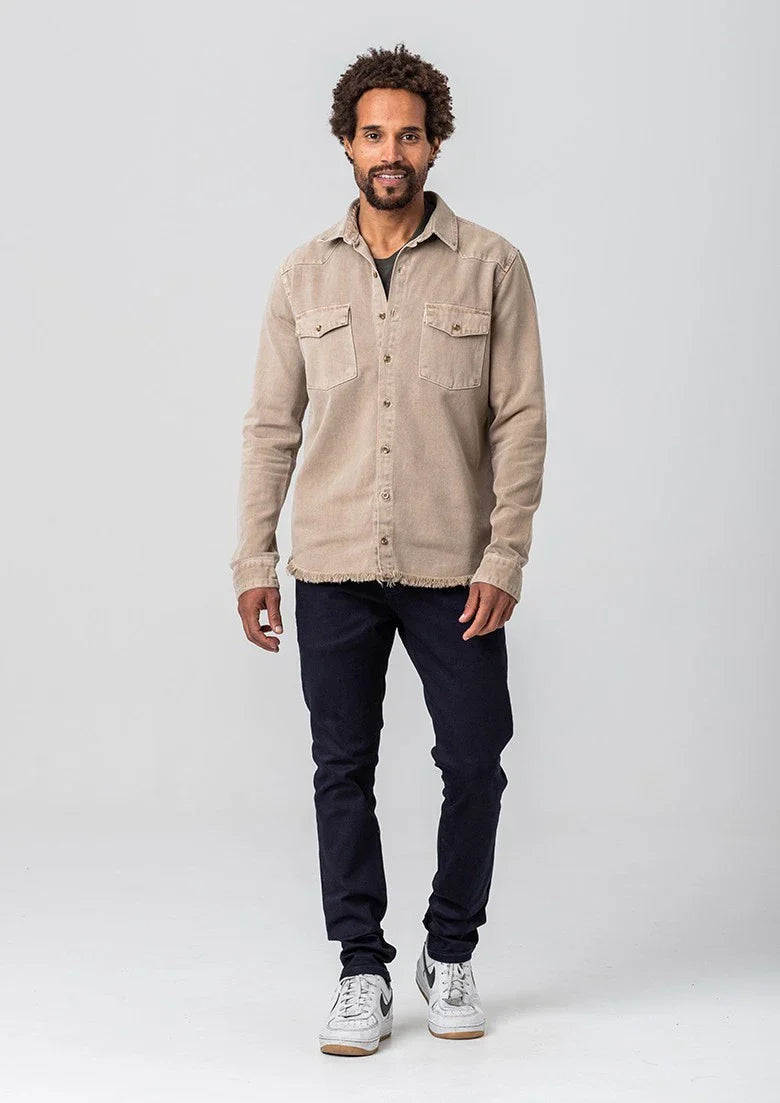 Camisa Sarja Rock e Soda Masculina - Kaqui / 45800