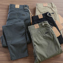 Kit 4 Calças Masculina em Sarja + 2 Jaquetas Premium Reversível Bege/Preta. Brinde Carteira + Relógio Exclusivo