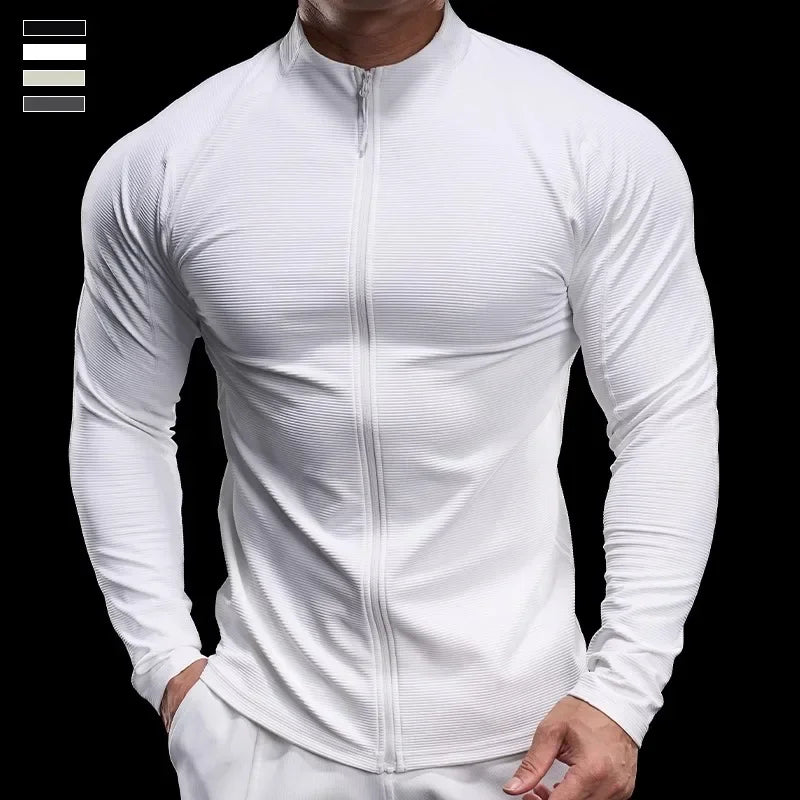 Jaqueta Fitness Masculina de Secagem Rápida e Respirável