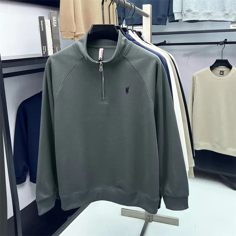 Jaqueta Masculina PlusMen com Meio Zíper e Gola Polo