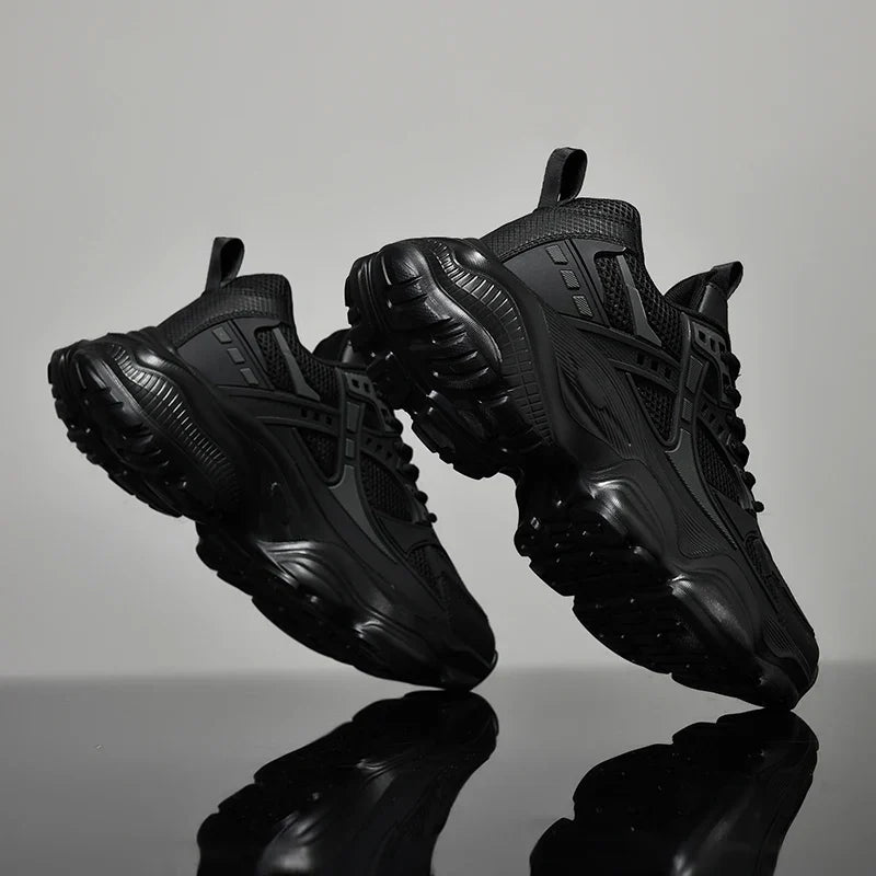 Tênis Masculino Casual Preto com Plataforma 2025