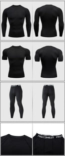 Kit de Roupas de Compressão Masculina para Esportes