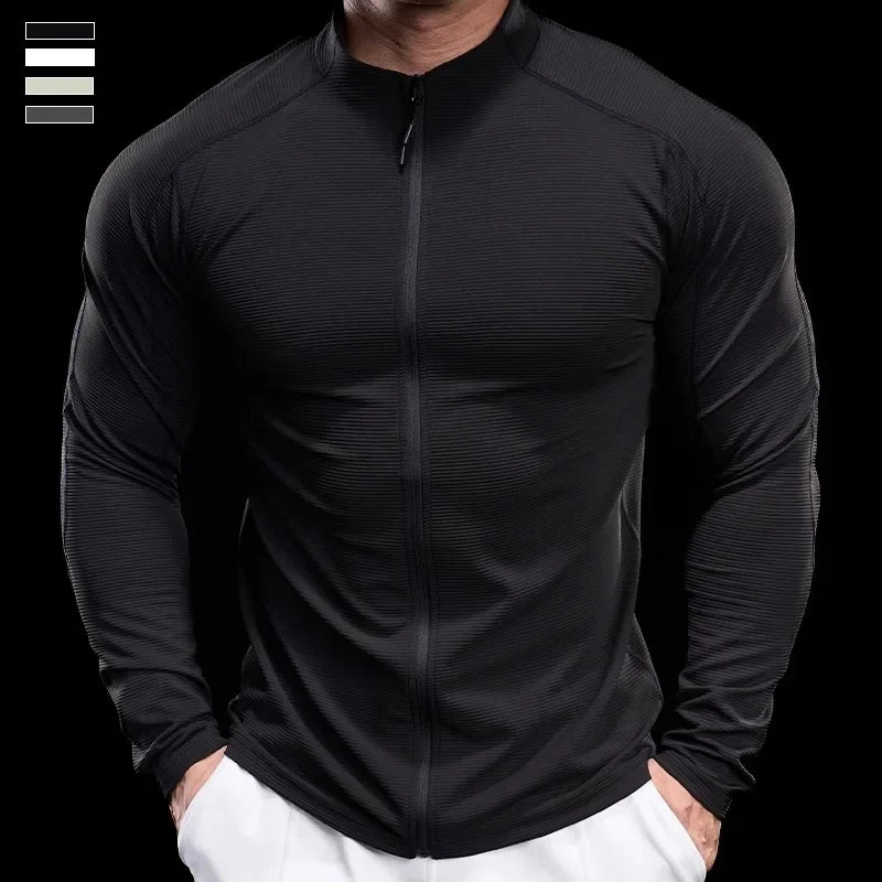 Jaqueta Fitness Masculina de Secagem Rápida e Respirável
