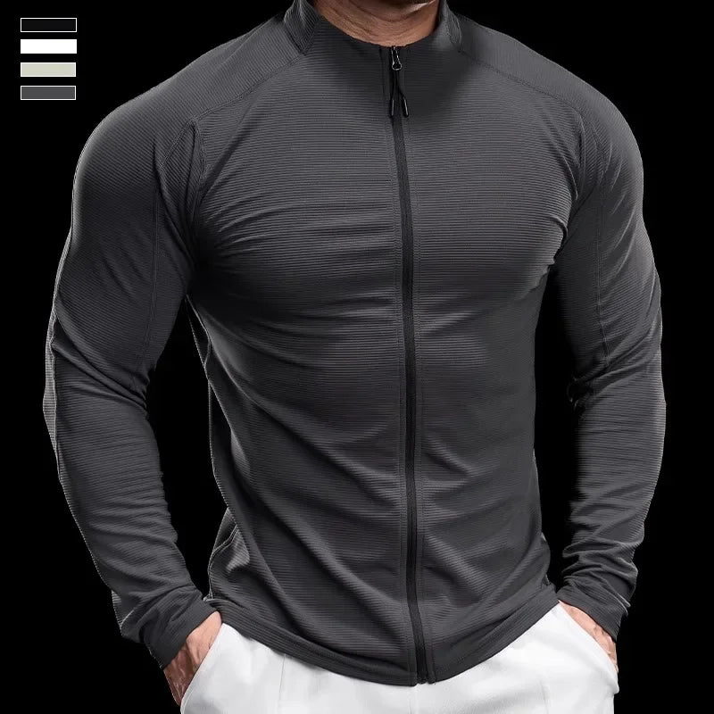 Jaqueta Fitness Masculina de Secagem Rápida e Respirável