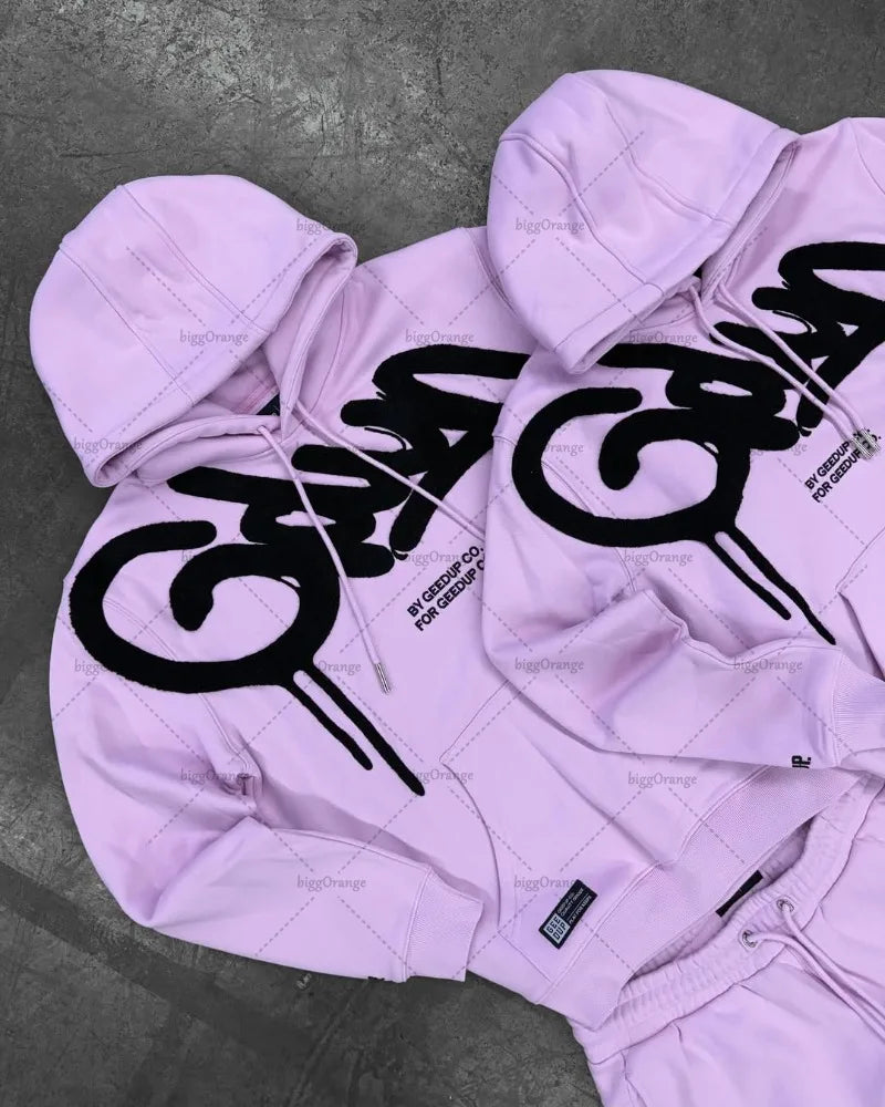 Conjunto Oversized de Moletom Hip Hop Masculino