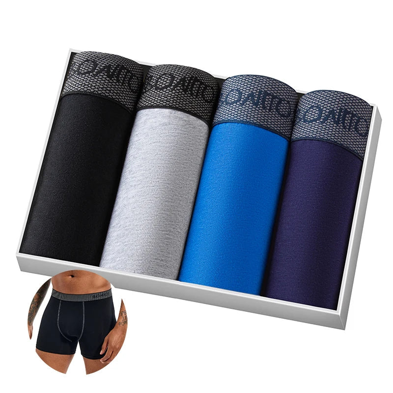 Kit 4 Peças Cuecas Boxers de Algodão Masculino - Conforto e Estilo
