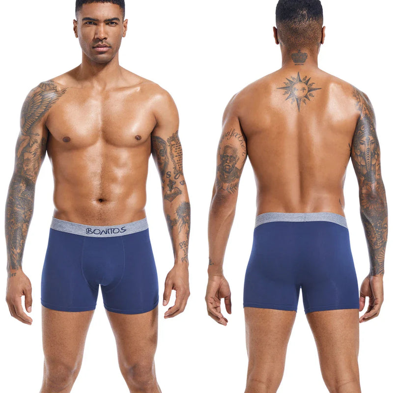 Kit 4 Peças Cuecas Boxers de Algodão Masculino - Conforto e Estilo