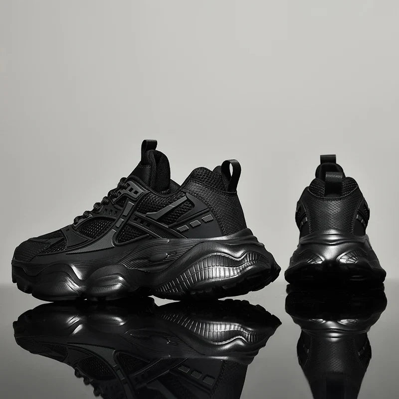 Tênis Masculino Casual Preto com Plataforma 2025