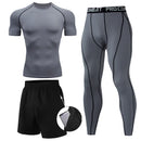 Kit de Roupas de Compressão Masculina para Esportes