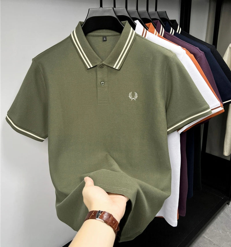 Camisa Polo Masculina de Algodão com Bordado Elegante