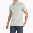 Camisa Gola Polo Tommy Hilfiger Masculina Coupe Sur Ivy - Cinza Claro