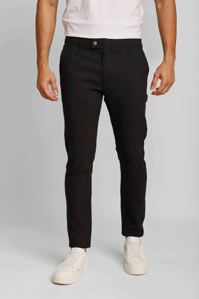 Calça Ralph Lauren Linho Straight Fit - Preta