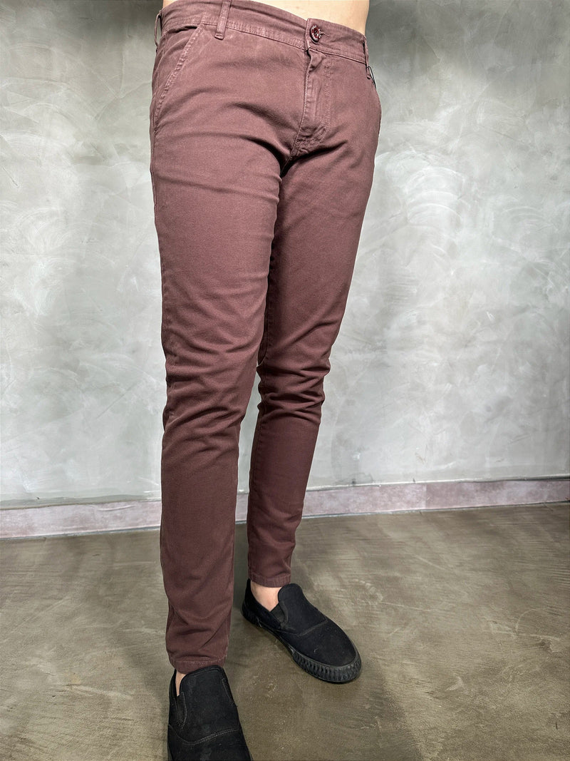 Calça Ralph Lauren de Sarja Chino Stretch Slim Fit - Marrom